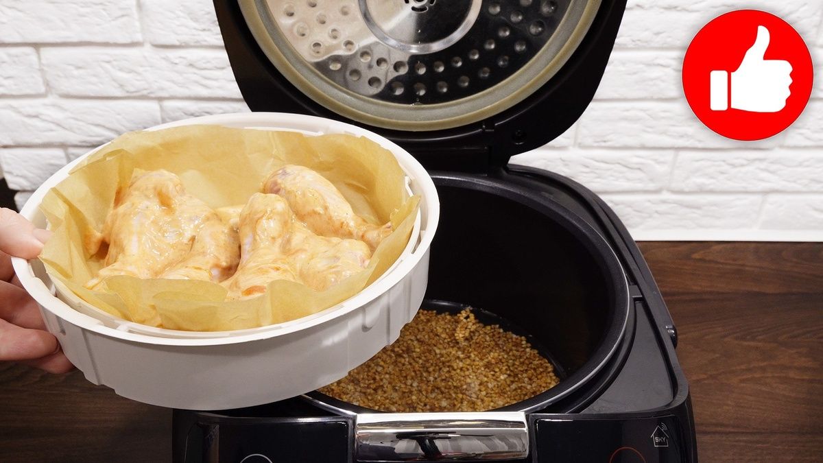 Куриные голени на пару с гречкой — идеально для обеда или ужина