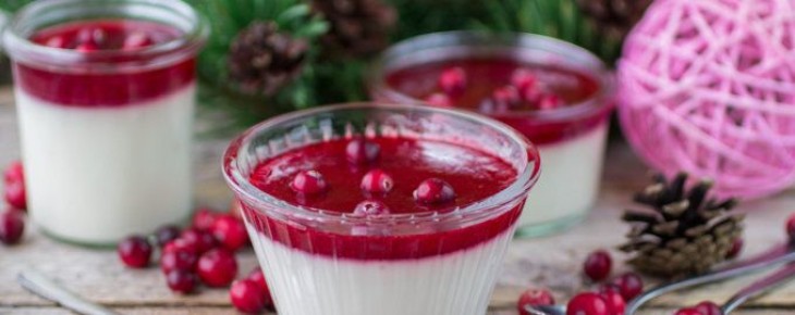 Сливочное желе с клюквенным соусом: легкий десерт для любого случая
