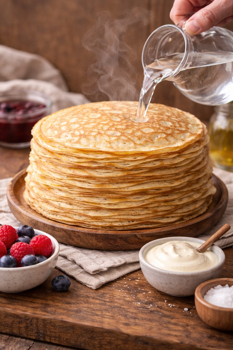 Как приготовить идеальные блины на воде без молока