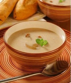 Суп-пюре из фасоли с грибами